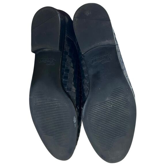 TROTTERS Woven Leather Loafer Flats Sz 6.5 Navy Blue Lace Up Vintage 90s Preppy - Picture 10 of 10